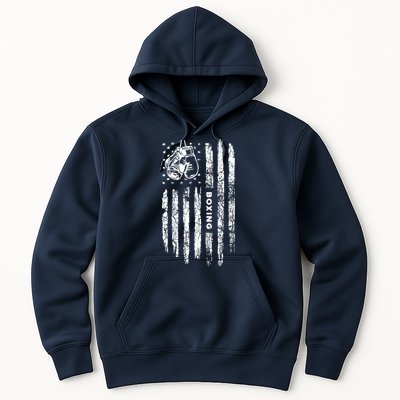American Flag Boxing Distressed Boxer Vintage Boxing Hoodie