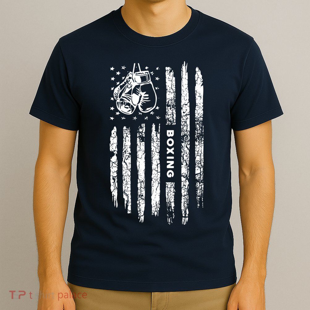 American Flag Boxing Distressed Boxer Vintage Boxing T-Shirt