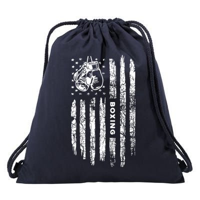 American Flag Boxing Distressed Boxer Vintage Boxing Drawstring Bag