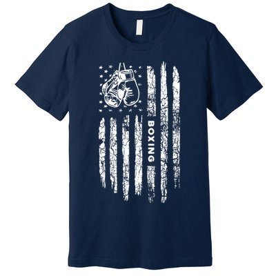 American Flag Boxing Distressed Boxer Vintage Boxing Premium T-Shirt