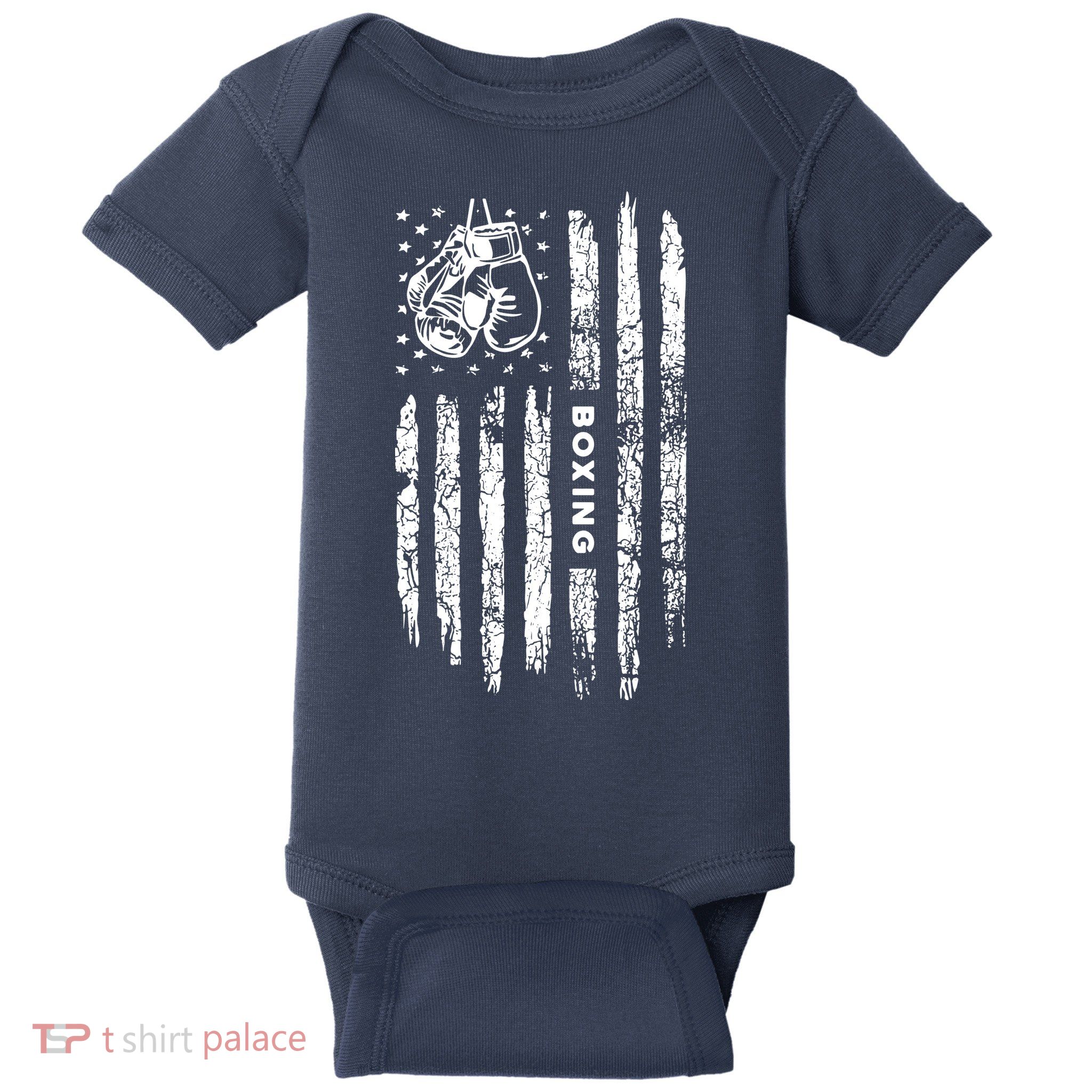 American Flag Boxing Distressed Boxer Vintage Boxing Baby Bodysuit