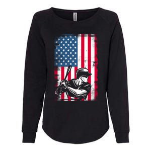 American Flag Baseball Team Gift Gift Womens California Wash Sweatshirt