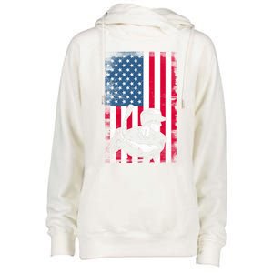 American Flag Baseball Team Gift Gift Womens Funnel Neck Pullover Hood