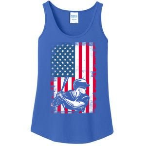 American Flag Baseball Team Gift Gift Ladies Essential Tank