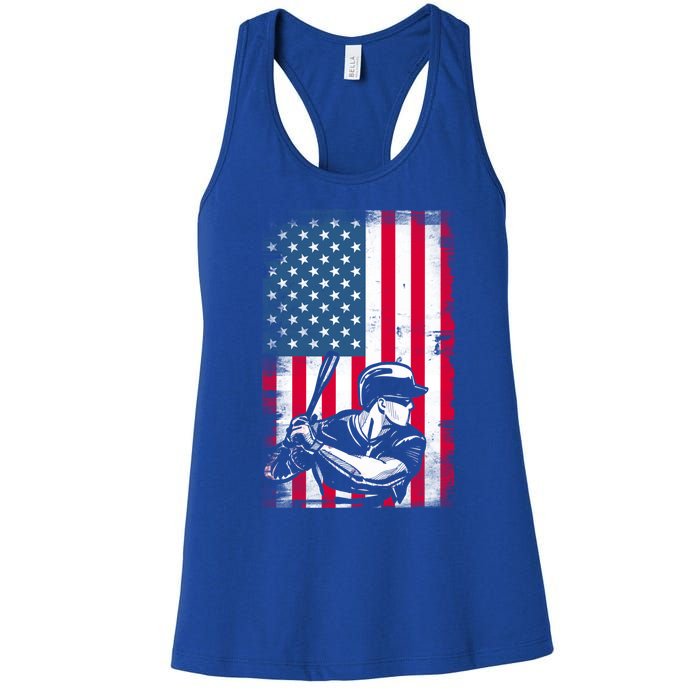 American Flag Baseball Team Gift Gift Women's Racerback Tank