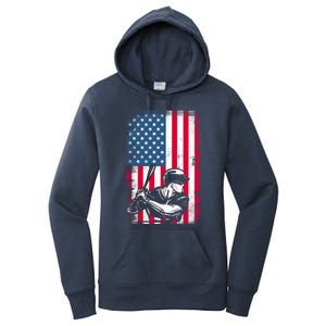 American Flag Baseball Team Gift Gift Women's Pullover Hoodie