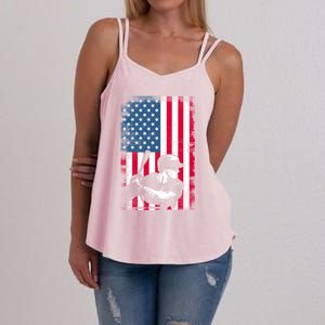 American Flag Baseball Team Gift Gift Women's Strappy Tank