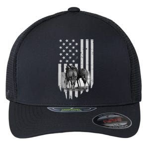 American Flag Belgian Draft Horses Gift For Farmer Meaningful Gift Flexfit Unipanel Trucker Cap