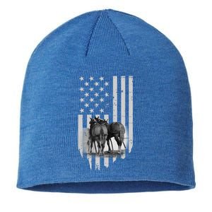 American Flag Belgian Draft Horses Gift For Farmer Meaningful Gift Sustainable Beanie