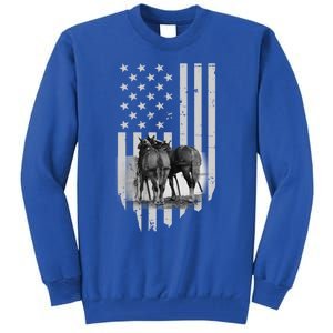 American Flag Belgian Draft Horses Gift For Farmer Meaningful Gift Tall Sweatshirt