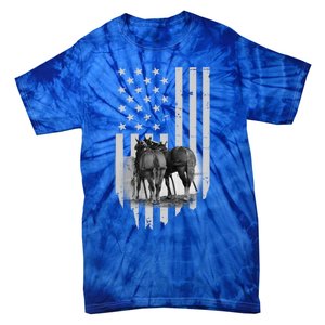 American Flag Belgian Draft Horses Gift For Farmer Meaningful Gift Tie-Dye T-Shirt