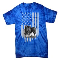 American Flag Belgian Draft Horses Gift For Farmer Meaningful Gift Tie-Dye T-Shirt