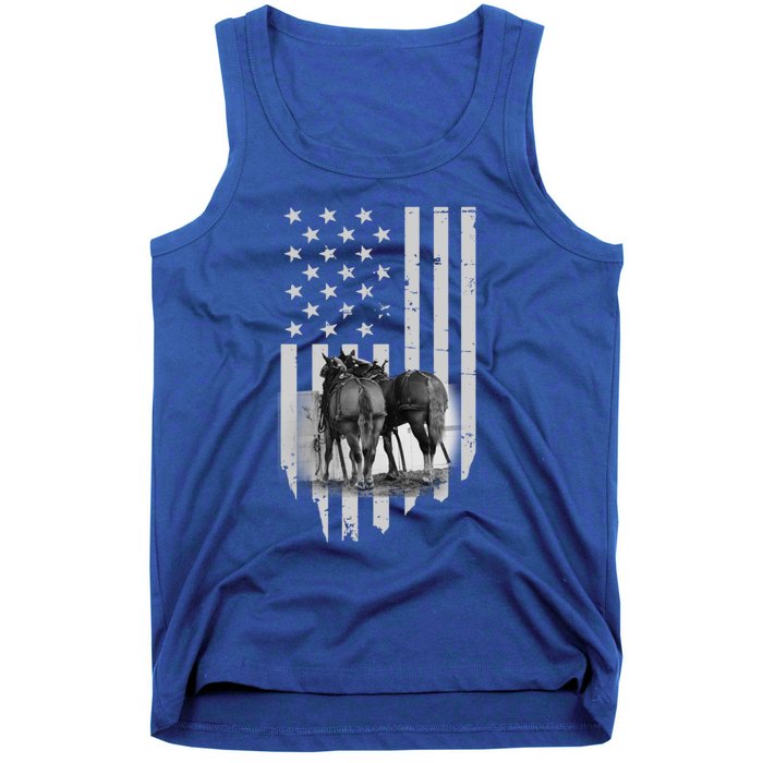 American Flag Belgian Draft Horses Gift For Farmer Meaningful Gift Tank Top