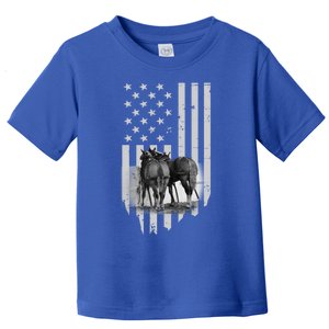 American Flag Belgian Draft Horses Gift For Farmer Meaningful Gift Toddler T-Shirt