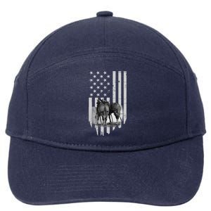 American Flag Belgian Draft Horses Gift For Farmer Meaningful Gift 7-Panel Snapback Hat