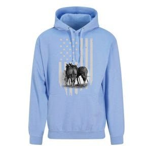 American Flag Belgian Draft Horses Gift For Farmer Meaningful Gift Unisex Surf Hoodie