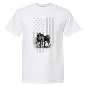 American Flag Belgian Draft Horses Gift For Farmer Meaningful Gift Garment-Dyed Heavyweight T-Shirt