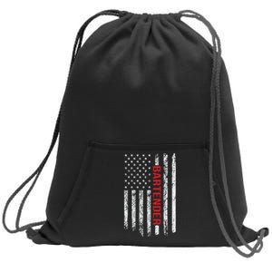 American Flag Bartender Fathers Day Sweatshirt Cinch Pack Bag