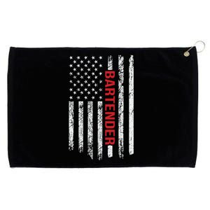 American Flag Bartender Fathers Day Grommeted Golf Towel