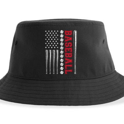 American Flag Baseball Team Gift For Men Women Sustainable Bucket Hat