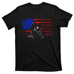 American Flag Biker Motorcycle T-Shirt