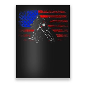 American Flag Biker Motorcycle Poster