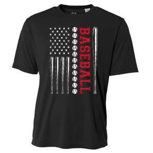 American Flag Baseball Team Gift Cooling Performance Crew T-Shirt