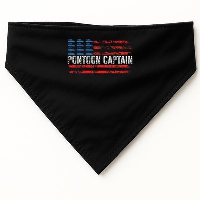 American Flag Boating Clothing 's Black Pontoon Boat Captain 4th Of July USA-Made Doggie Bandana