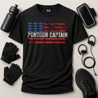American Flag Boating Clothing 's Black Pontoon Boat Captain 4th Of July Cooling Performance Crew T-Shirt