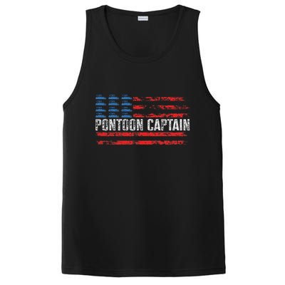 American Flag Boating Clothing 's Black Pontoon Boat Captain 4th Of July PosiCharge Competitor Tank