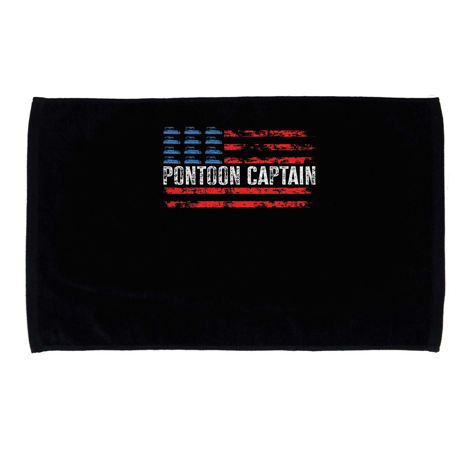 American Flag Boating Clothing 's Black Pontoon Boat Captain 4th Of July Microfiber Hand Towel