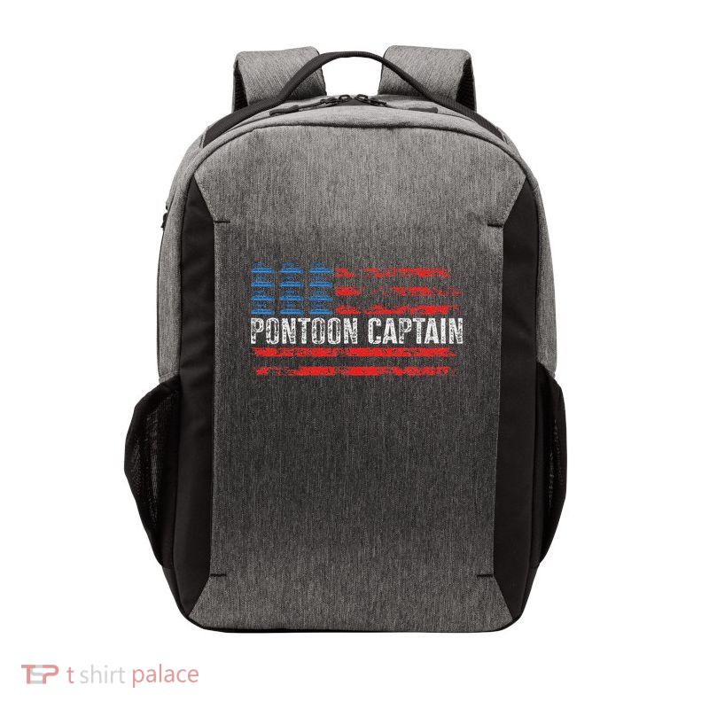 American Flag Boating Clothing 's Black Pontoon Boat Captain 4th Of July Vector Backpack
