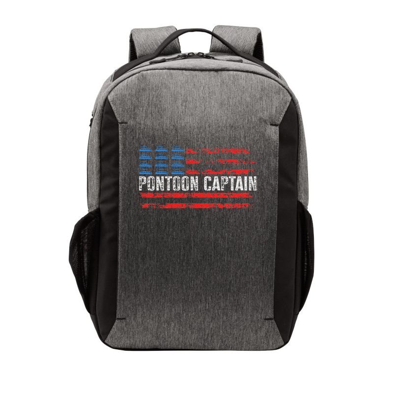 American Flag Boating Clothing 's Black Pontoon Boat Captain 4th Of July Vector Backpack