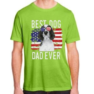 American Flag Best Dog Dad Ever Welsh Springer Spaniels Usa Adult ChromaSoft Performance T-Shirt