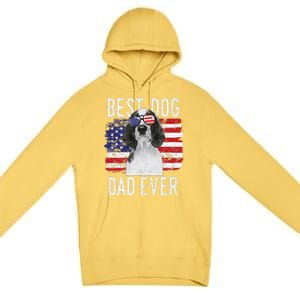 American Flag Best Dog Dad Ever Welsh Springer Spaniels Usa Premium Pullover Hoodie