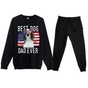 American Flag Best Dog Dad Ever Welsh Springer Spaniels Usa Premium Crewneck Sweatsuit Set