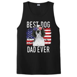 American Flag Best Dog Dad Ever Welsh Springer Spaniels Usa PosiCharge Competitor Tank