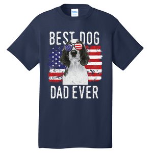 American Flag Best Dog Dad Ever Welsh Springer Spaniels Usa Tall T-Shirt