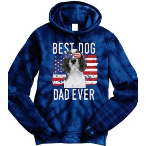 American Flag Best Dog Dad Ever Welsh Springer Spaniels Usa Tie Dye Hoodie