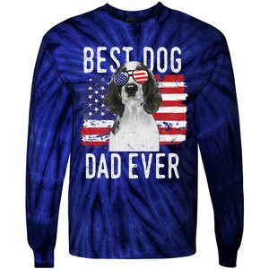 American Flag Best Dog Dad Ever Welsh Springer Spaniels Usa Tie-Dye Long Sleeve Shirt