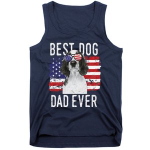 American Flag Best Dog Dad Ever Welsh Springer Spaniels Usa Tank Top