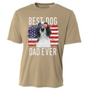 American Flag Best Dog Dad Ever Welsh Springer Spaniels Usa Cooling Performance Crew T-Shirt