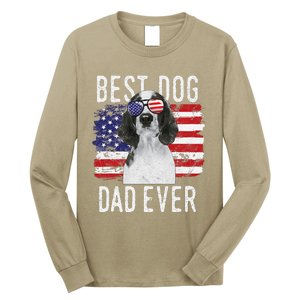 American Flag Best Dog Dad Ever Welsh Springer Spaniels Usa Long Sleeve Shirt