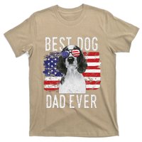 American Flag Best Dog Dad Ever Welsh Springer Spaniels Usa T-Shirt