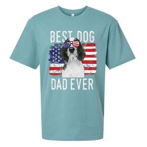 American Flag Best Dog Dad Ever Welsh Springer Spaniels Usa Sueded Cloud Jersey T-Shirt