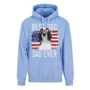 American Flag Best Dog Dad Ever Welsh Springer Spaniels Usa Unisex Surf Hoodie