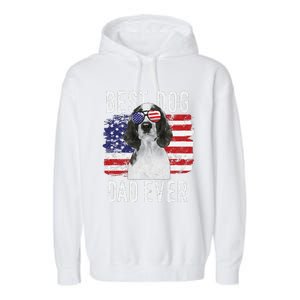 American Flag Best Dog Dad Ever Welsh Springer Spaniels Usa Garment-Dyed Fleece Hoodie