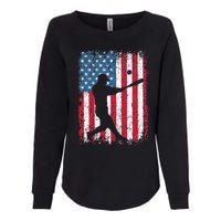 American Flag Baseball Team Gift Womens California Wash Sweatshirt