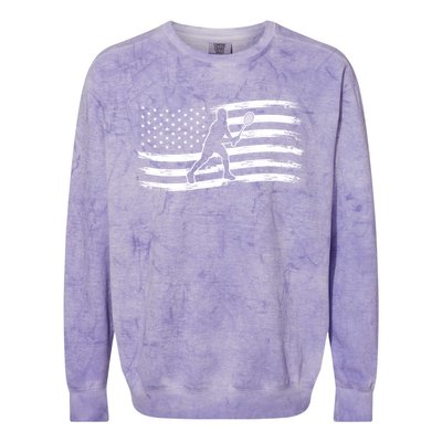 American Flag Badminton Gift Colorblast Crewneck Sweatshirt