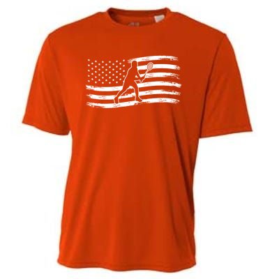 American Flag Badminton Gift Cooling Performance Crew T-Shirt